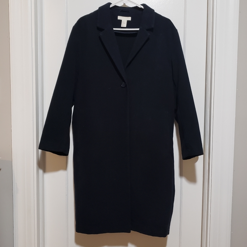 H&M Navy Overcoat